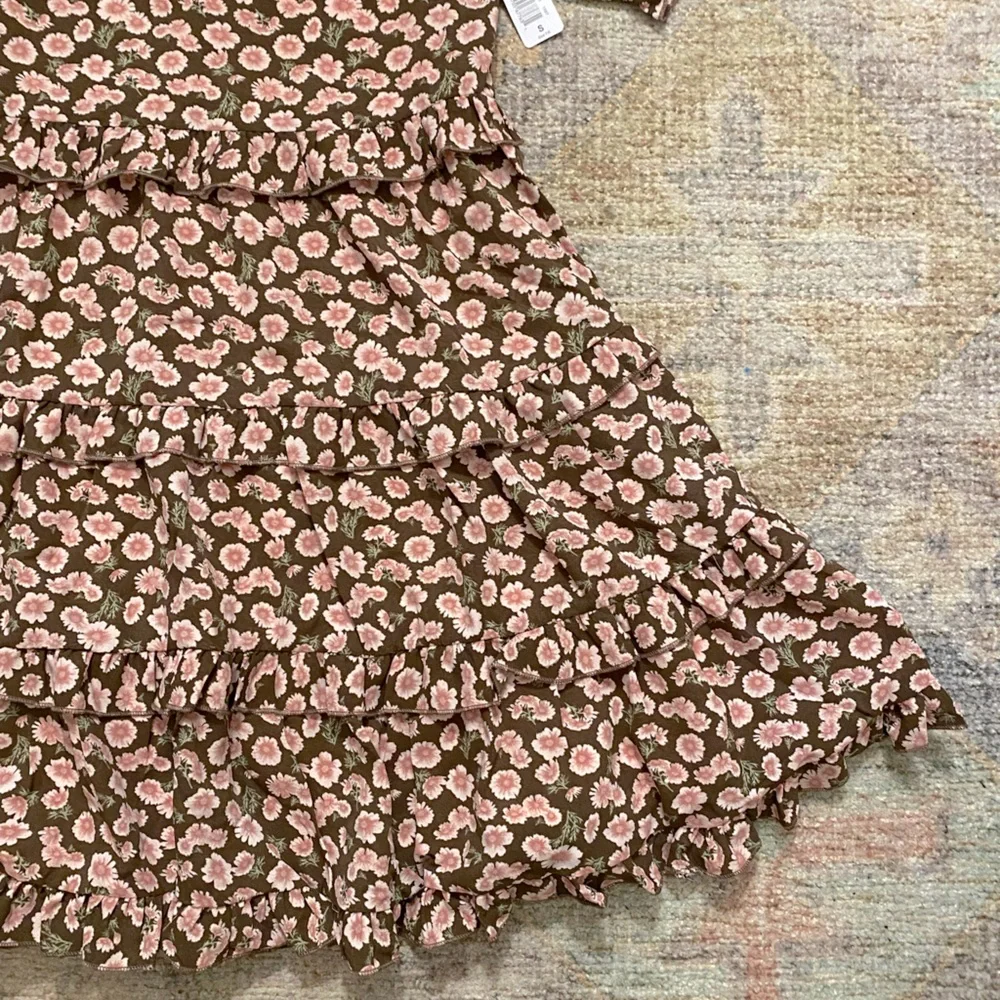 NWT and BOGO!! Kidpik Brown Daisy Ruffle Tiered Dress - Picture 5 of 10